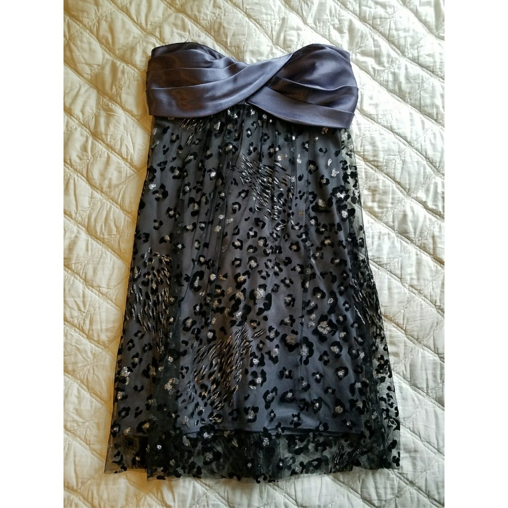 Leopard Glitter Strapless Dress